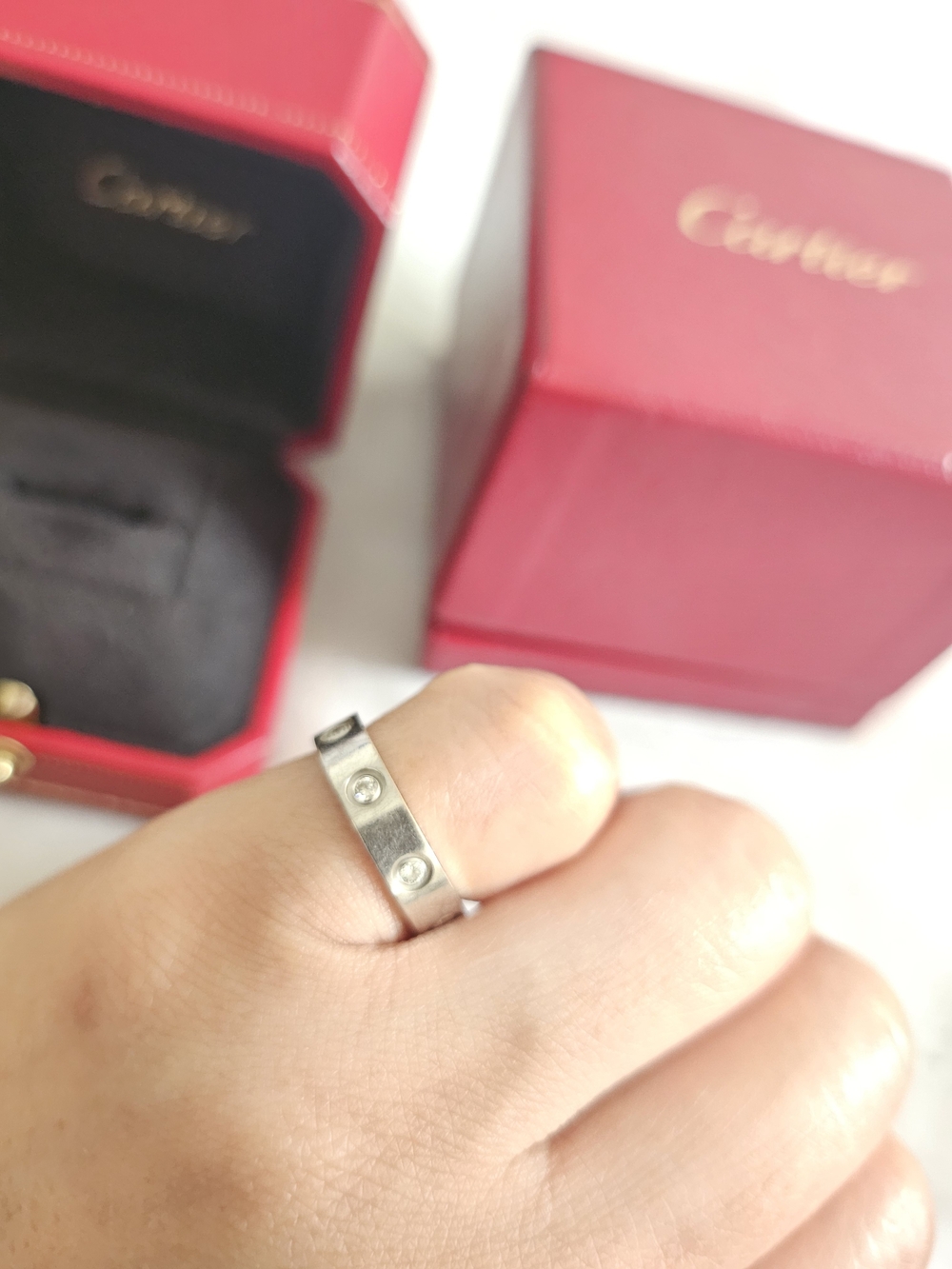 Cartier LOVE Small Model Diamond Band in White Gold - Picture 6 of 6